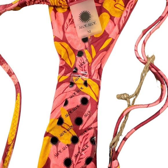 ALO Yoga Tropical Pink and Yellow Cheeky Bikini - Picture 2 of 2